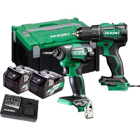 HiKOKI KC18DE/JAZ DV18DE Drill & WH18DE Impact Driver Brushless Kit 2 X 5.0Ah MultiVolt Batteries (1/4)