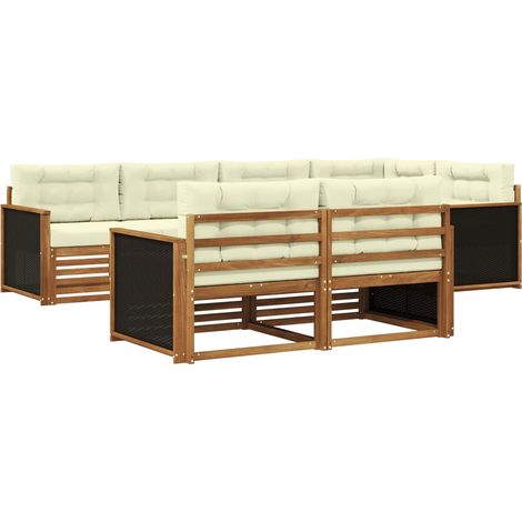 Outdoor Sofa Set 7 pcs Natural and Cream vidaXL (1/5)