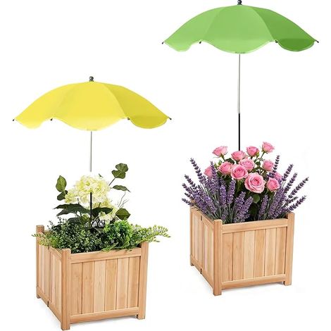 2er Pack Pflanzenschirm für Outdoor‑Pflanzen, Grün & Gelb – Verstellbarer Sonnenschutz Garten Pflanzenschutzschirm für Topfpflanzen, Balkon & Terrasse