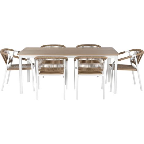 Mesa Comedor Set 7 Aluminio 180X90X75 6 Sillas (1/5)