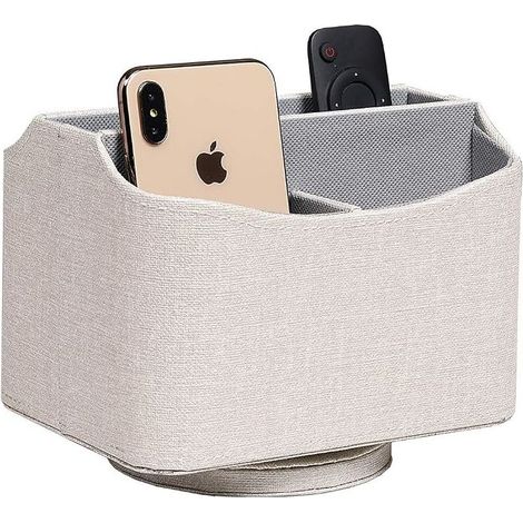 Organisateur de télécommandes en cuir PU motif crocodile 360° rotatif, usage salon et bureau (1/3)