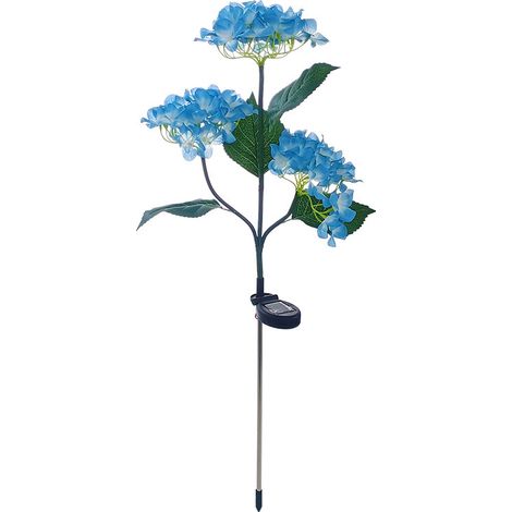 Grenzüberschreitende LED-Solarleuchte, künstliche Hortensie, wasserdichte Stehlampe für Garten, Hof oder Balkon (3 blaue Hortensien, solarbetrieben) (1/5)