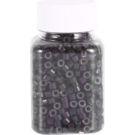 1000PCS Perles à Clips pour Extensions de Cheveux Micro Feather avec Doublure en Silicone (Marron) (1/3)