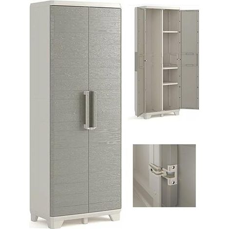 ARMADIO RESINA """KETER WOOD""" PORTASCOPE L68 P39 H173 BEIGE/EFFETTO LEGNO
