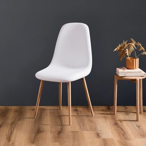 Housse de chaise scandinave extensible MILA blanc (1/5)