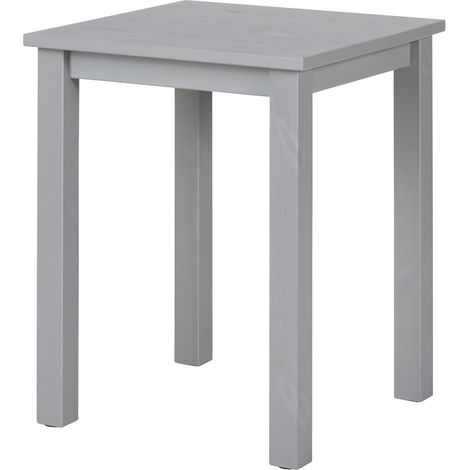 Table d'appoint carrée 45x55 cm en pin massif gris (1/5)
