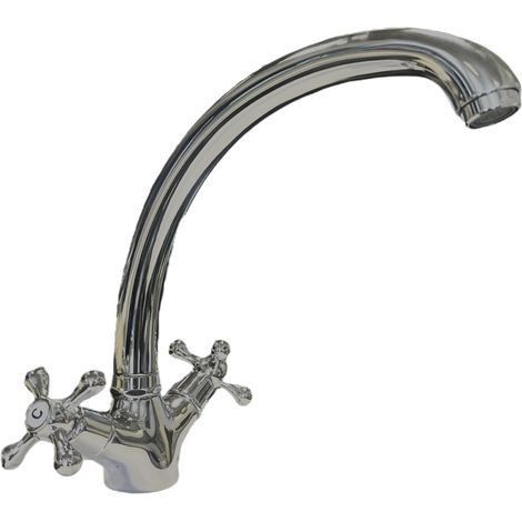 Mélangeur lavabo bec fondu pivotant à cygne (1/2)