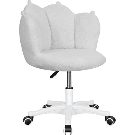 FLASIDU - Chaise de bureau - Chaise de coiffeuse - Design ergonomique - Rotation à 360°, hauteur réglable - Charge maximale : 110 kg - Gris clair (1/3)