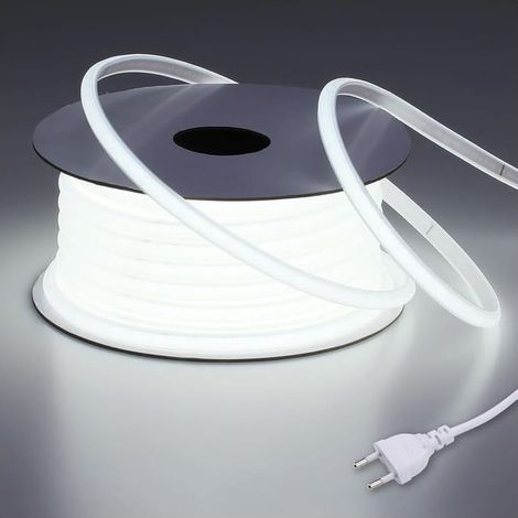 Ruban LED COB 15M IP65 étanche – 6000K blanc froid – Flex découpable pour chantiers – Alimentation 220V sans transformateur (1/5)