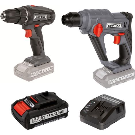 Kraftixx by Einhell 18V Set  Akkuschrauber  Bohrhammer  1x 2,0 Ah Akku & Ladegerät (1/5)