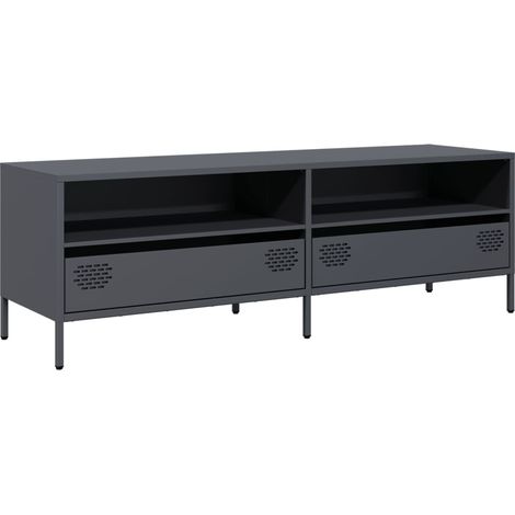 Mueble TV multimedia estante para televisión buffet para televisión comedor salón dormitorio antracita 135 x 39 x 43,5 cm acero laminado en frío antracita 020026391