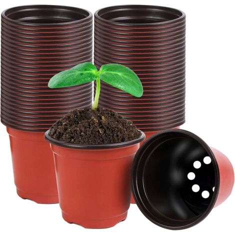Lot de 40 pots de fleurs en plastique de 10,2 cm pour semis succulents, coupe et transplantation (1/4)