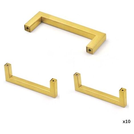 Ensemble de 10 poignées d'armoires de cuisine, poignées de meubles, poignées de tiroir, poignées de porte de placard, acier inoxydable doré, centres de 192 mm (1/5)