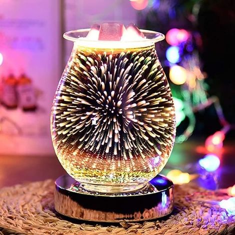 Lampe d'aromathérapie 3D - Lampe aromatique sensible au toucher - Brûleur électrique pour fondre la cire, brûleur à huile et (1/4)