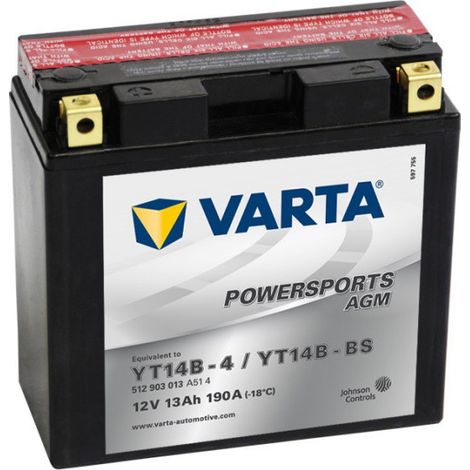 Batterie Moto VARTA YT14B-BS 12V 13AH 190A (1/4)