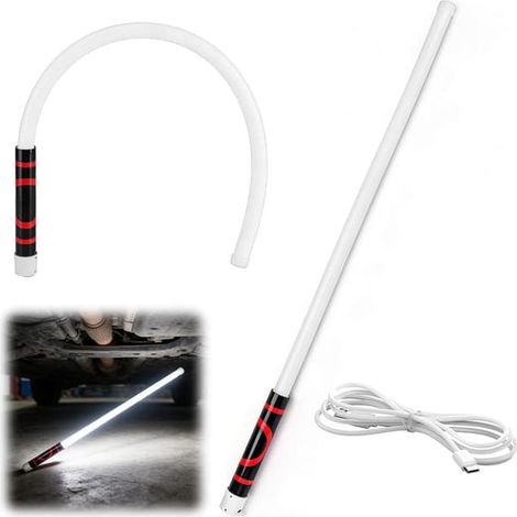 Lampe torche LED flexible rechargeable 2026, lampe de travail pliable à 3 niveaux de luminosité pour la réparation automobile dans les espaces restreints – Haute luminosité (1/5)