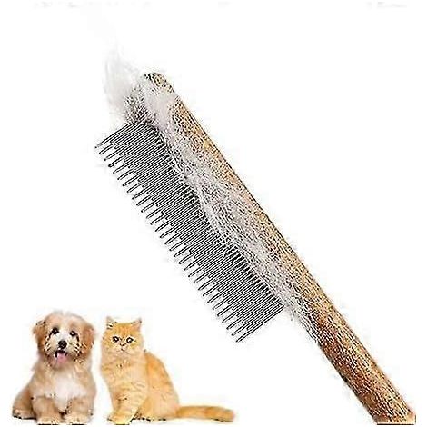 Peigne pour chat, peigne pour chien, peigne en bois massif pour le toilettage des chats et des chiens (1/5)