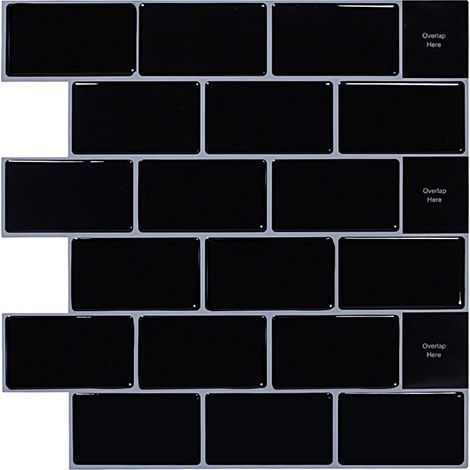 Stickers carrelage 3D pour cuisine, stickers carrelage autocollants pour salle de bain, stickers muraux imperméables 30,5 x 30,5 cm, 4 feuilles (1/5)