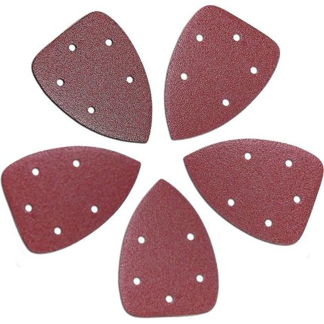 100 Stück dreieckige Schleifblätter für Schleifmaschinen, 90 x 140 mm, Körnung 40/60/80/100/120, 5-Loch-Schleifblätter aus Aluminiumoxid, ideal zum Schleifen/Polieren (100)