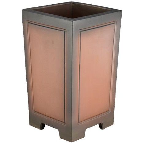 Vaso per bonsai quadrato (stile a cascata) in gres 13x13x25 cm - B141