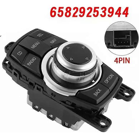 Manette de commande multimédia 4 broches 65829253944 pour BMW Série 1/3/5 F10 F11 F30 F20 iDrive CIC Switch 9253944 65829267955--JXLGV (1/5)