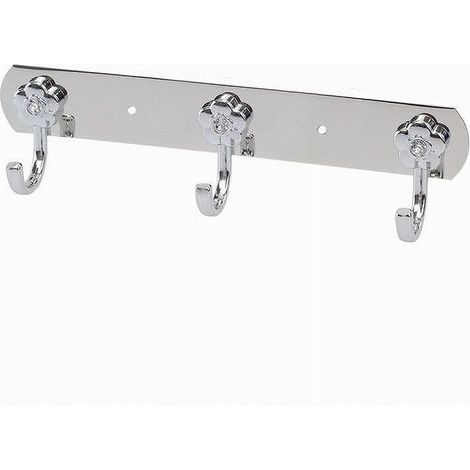 Cleafe - Appendino 3 Ganci Fiori Fissaggio Parete Multiuso Acciaio Viti 25x7.5cm 52673 - (1/3)