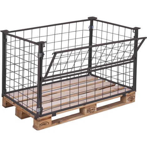 VARIOfit Palettenaufsatz Typ 64 aus Stahl 1200x800mm Maße, 1600mm Höhe Anthrazitgrau RAL 7016