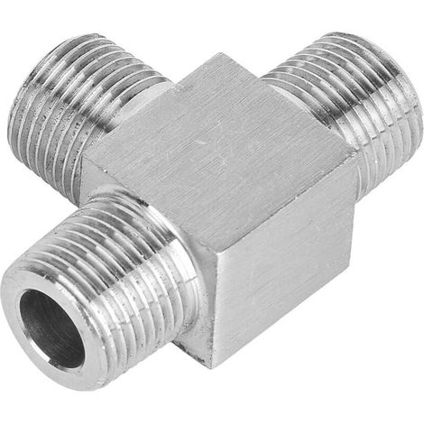3-Wege-Rohrverbinder, Edelstahl 304, für Wasser- und Dieselanwendungen mit BSP-Außengewinde, Größen 1/4" (1/4"-Außengewinde) – 3/4"-Außengewinde (1/4)
