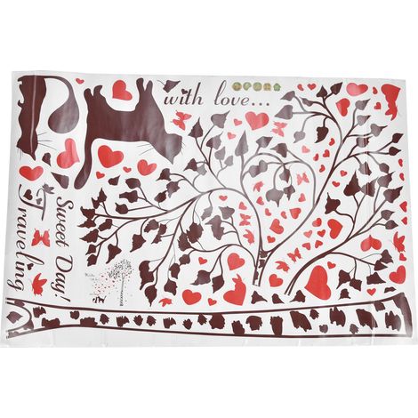 Autocollant mural amovible motif arbre à chat pour salon salle d'étude, décoration murale innovante pour maison (1/5)