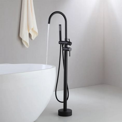 Robinet mitigeur de baignoire au sol noir, Laps (1/5)