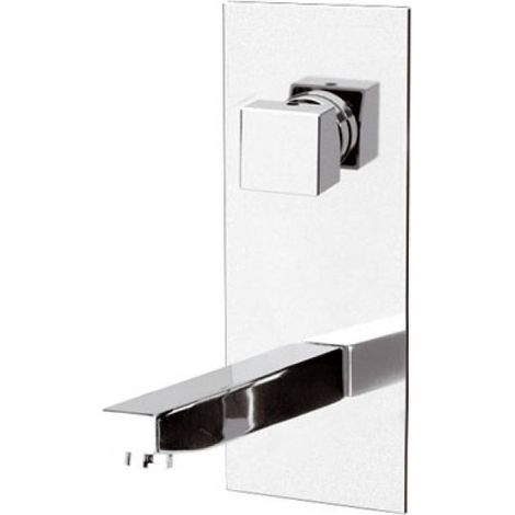 MISCELATORE MONOCOMANDO LAVABO AD INCASSO LINEA CUBIC Cromo con piastra verticale