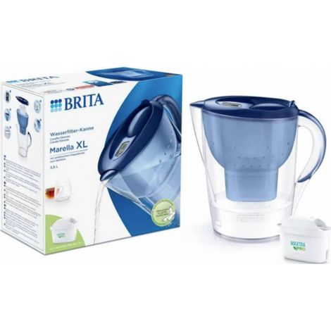 Carafe filtrante Marella XL 3,5 litres – Filtre Maxtra PRO – Design bleu élégant – Améliore le goût de l'eau – Brita (1/2)