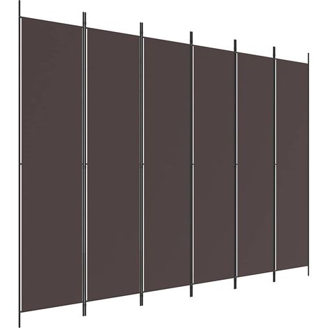Paravent Cloison de séparation 6 panneaux - Séparateur de Jardin Marron 300x220 cm Tissu BV977615 - BonneVie (1/5)