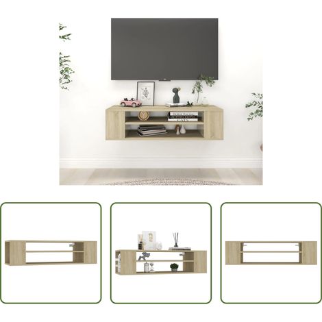 Wandhalterung - TV-Hängeschrank Sonoma-Eiche 100x30x26,5 cm Holzwerkstoff (1/5)