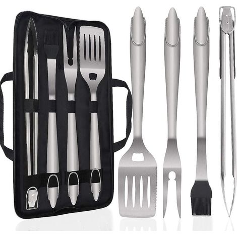 Herramientas para barbacoa de acero inoxidable ZVD-5PCS, accesorios premium, kit portátil para cumpleaños y Navidad (1/4)