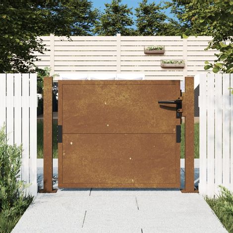Portail de jardin Portail de clôture Portillons de jardin 105x105 cm acier corten XRJR823645 (1/5)
