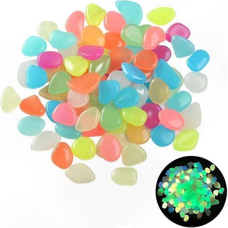 Pierres d'aquarium luminescentes, galets décoratifs fluorescents, remplissage de vase phosphorescent, cailloux brillants pour bassins et décorations créatives (1/5)