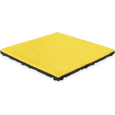 Loseta de caucho EPDM capa superior - 50 x 50 cm - 45 mm - Amarillo