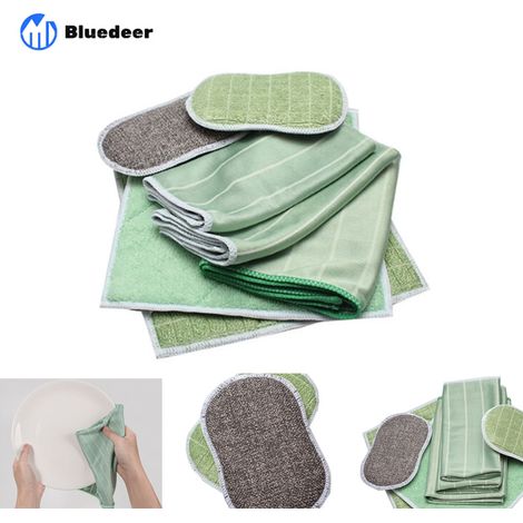 Lot de 6 Chiffons Bambou Microfibres - Nettoyer et lustrer Toutes Les Surfaces Lisses et fragiles - Vitre, carrosserie, vitrocéramique, Lunettes, écran B
