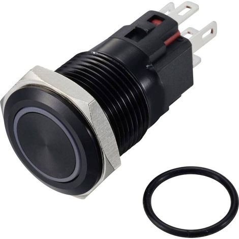 TRU COMPONENTS TC-12647432 Pulsante 250 V/AC 3 A 1x Off / (On) IP65 Verde Momentaneo Alluminio anodizzato 1 pz. (1/2)