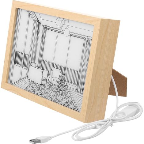 Cadre Photo Décoratif Lumineux pour Bureau en Acrylique Léger Design Créatif et Fonction D'éclairage, pour Chambre ou Salle D'étude (1/5)
