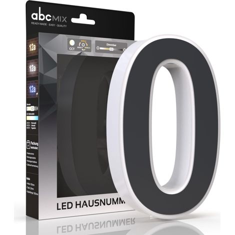 LED Hausnummer 0 inkl. Anthrazit-Cover - CCT 12V 2700K/4000K/6500K (1/5)