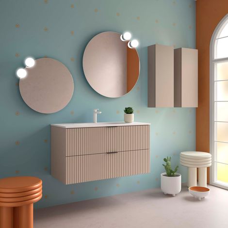 Salgar Badezimmermöbel BIBA 1000 2 Metallschubladen mit Soft-Close MACCHIATO 989 x 540 x 450 mm (1/2)