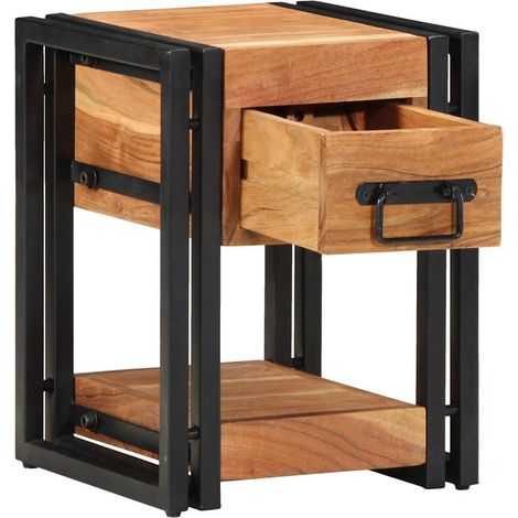 Cabinet de chevet-Table de nuit-Table de chevet Marron 30 x 30 x 40 cm Bois d'acacia massif (1/5)