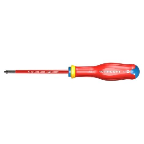 Destornillador aislado Protwist 1000 Voltios para tornillo de cruz Pozidriv PZ 1x100 - FACOM - ATD1X100VE
