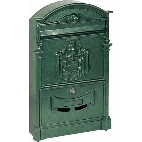 CASSETTA BUCA POSTALE LETTERE POSTA ALLUMINIO CASA ESTERNO 26x9xh41cm VERDE 760vit