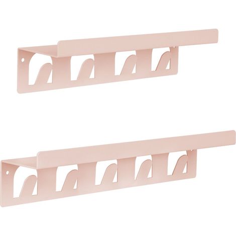 Wandregal Metall mit Haken Pink 2er Set