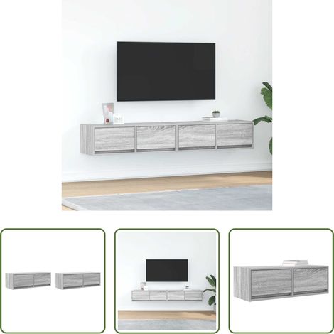 Armoire tv - Meubles TV 2 pcs sonoma gris 80x31x25,5 cm bois d'ingénierie (1/5)