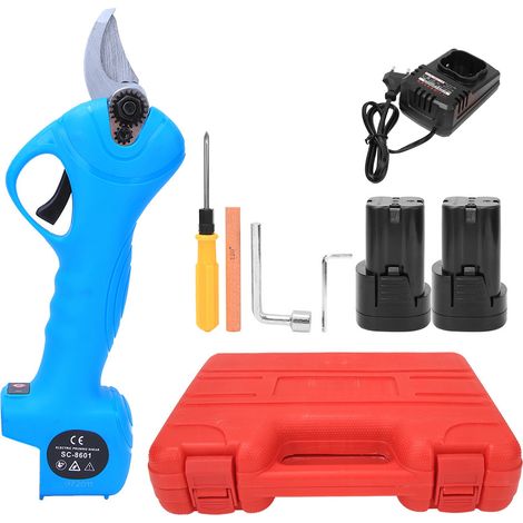 Sécateur électrique sans fil 16,8V, coupe-branches rechargeable lithium-ion, avec 2 batteries et 1 chargeur prise UE 110-240V (1/5)