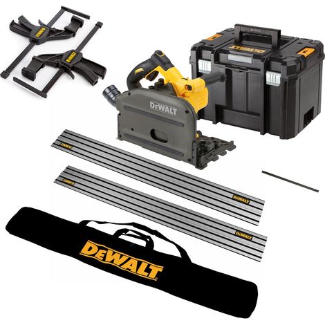 Dewalt DCS520NT 54v XR FLEXVOLT Cordless Plunge Saw Bare +2 Guide Rails + Clamps (1/5)